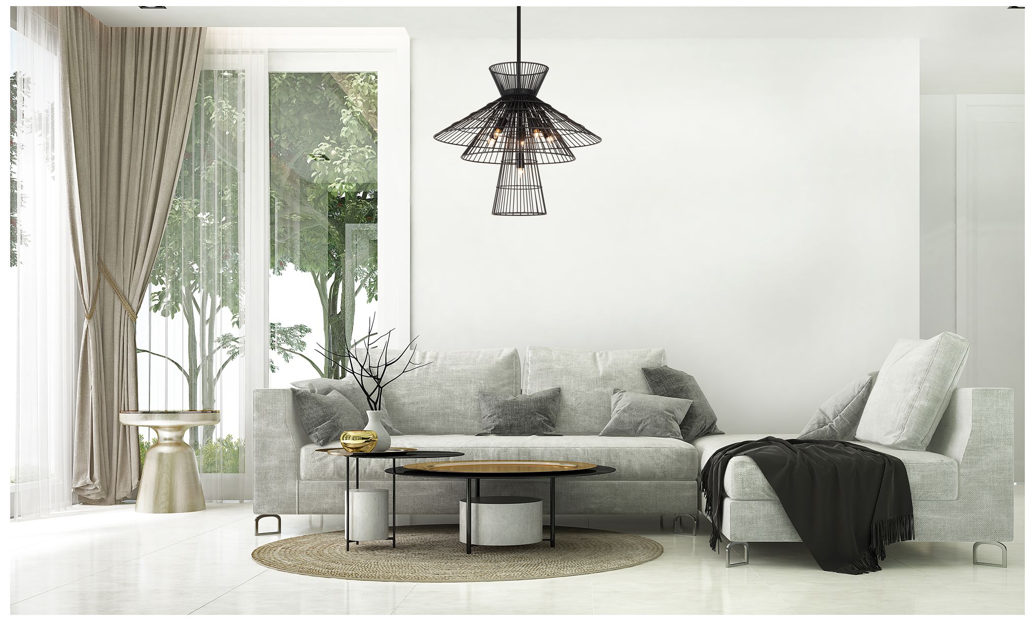 Image 3 Z-Lite 6 Light Chandelier in Matte Black Finish more views