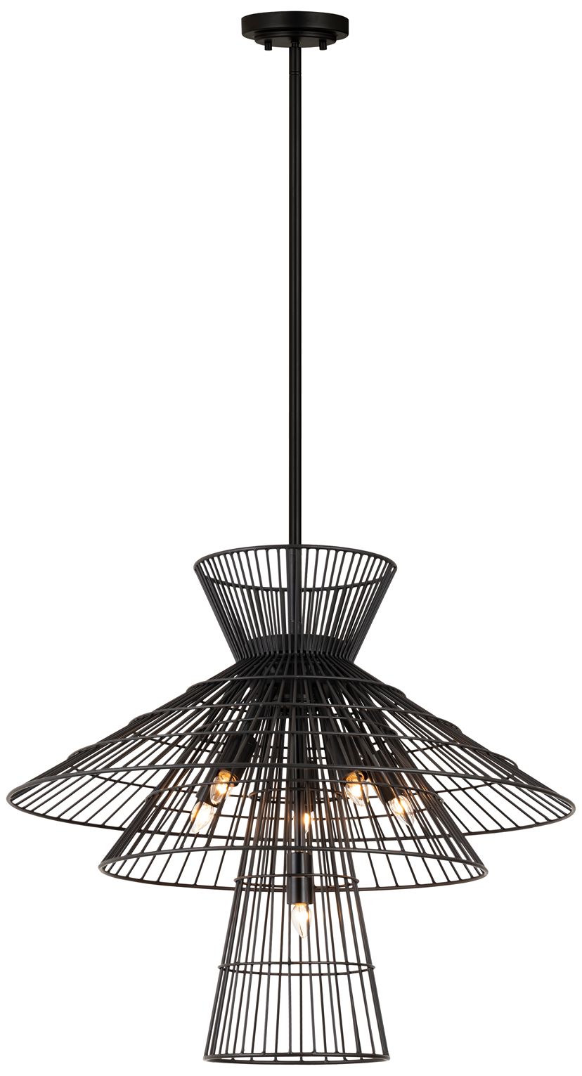Image 4 Z-Lite 6 Light Chandelier in Matte Black Finish more views