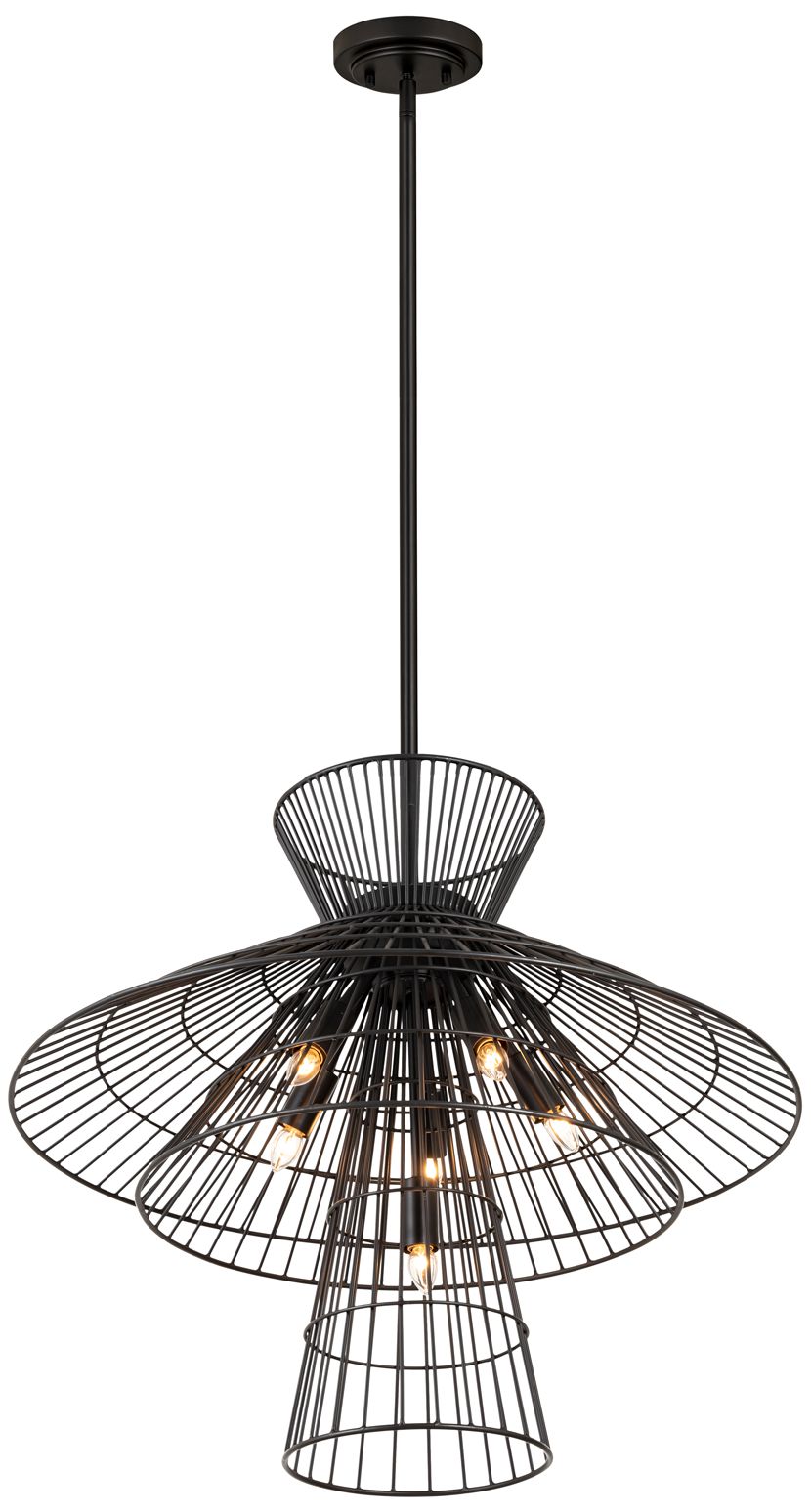 Image 5 Z-Lite 6 Light Chandelier in Matte Black Finish more views