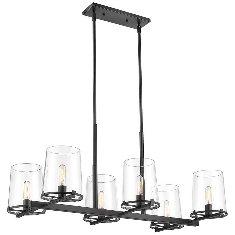 Image 1 Z-Lite 6 Light Chandelier in Matte Black Finish