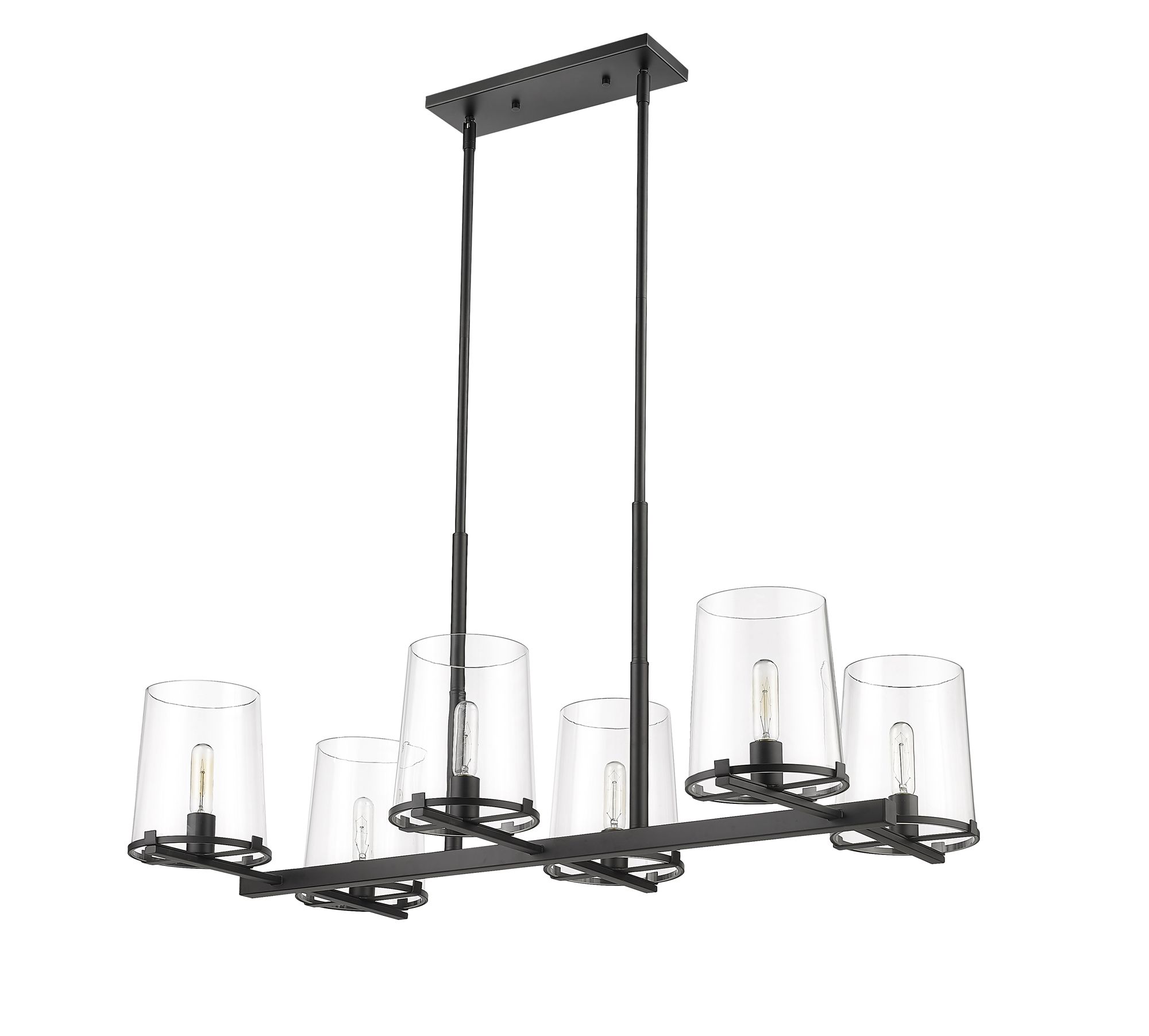 Image 7 Z-Lite 6 Light Chandelier in Matte Black Finish more views