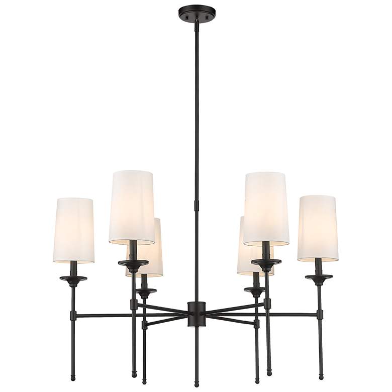 Image 1 Z-Lite 6 Light Chandelier in Matte Black Finish