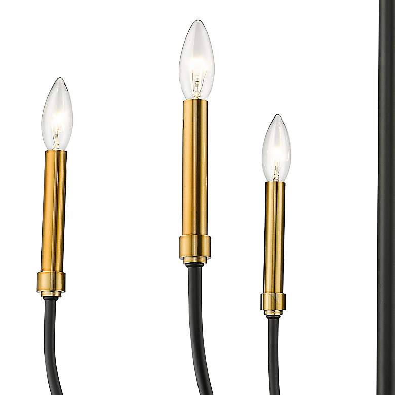 Image 4 Z-Lite 6 Light Chandelier in Matte Black + Olde Brass Finish more views