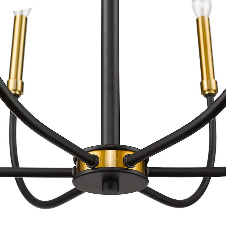 Image 5 Z-Lite 6 Light Chandelier in Matte Black + Olde Brass Finish more views