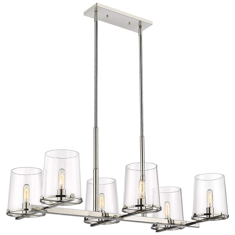 Image 1 Z-Lite 6 Light Chandelier in Polished Nickel Finish