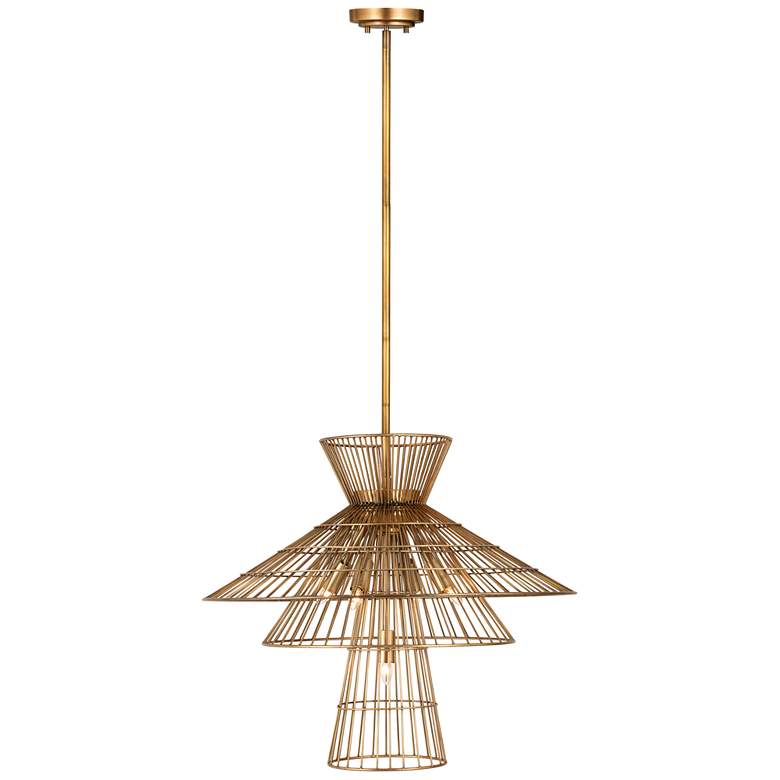 Image 1 Z-Lite 6 Light Chandelier in Rubbed Brass Finish