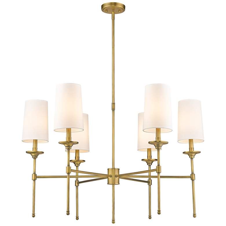 Image 1 Z-Lite 6 Light Chandelier in Rubbed Brass Finish