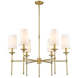Z-Lite 6 Light Chandelier in Rubbed Brass Finish