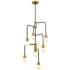 Z-Lite 7 Light Chandelier in Matte Black + Foundry Brass Finish