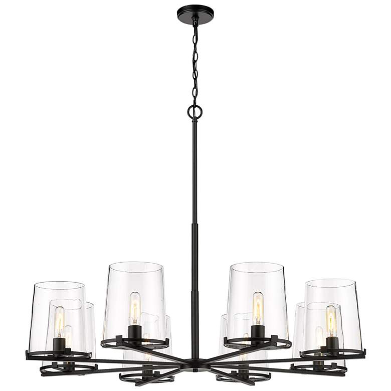 Image 1 Z-Lite 8 Light Chandelier in Matte Black Finish