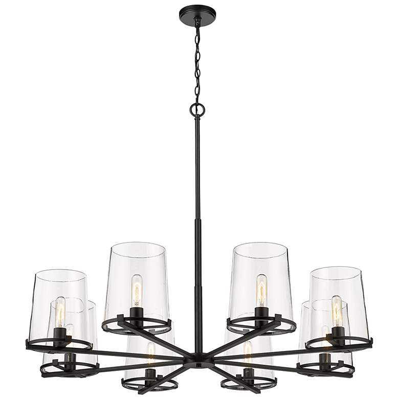 Image 5 Z-Lite 8 Light Chandelier in Matte Black Finish more views