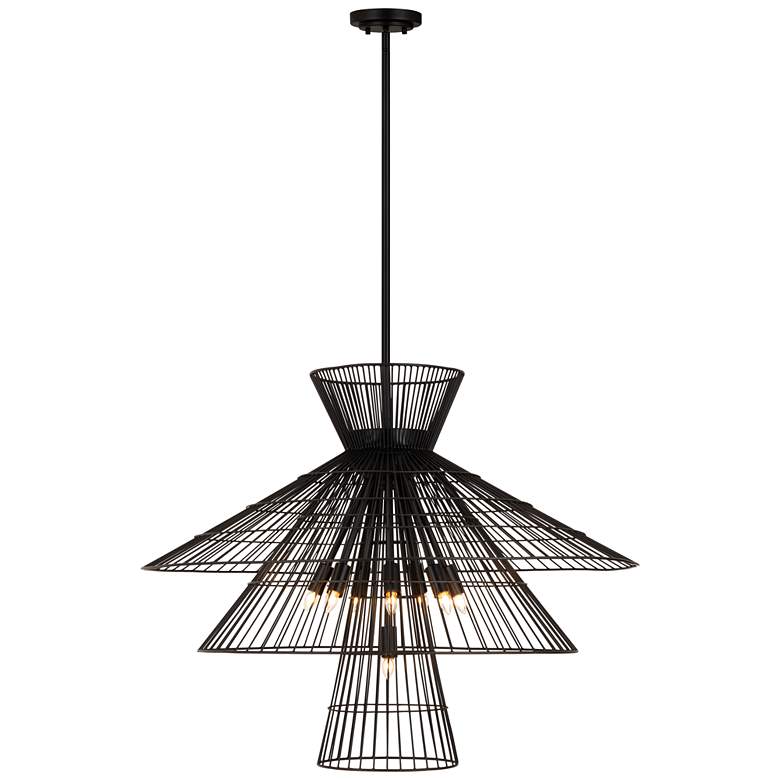 Image 1 Z-Lite 8 Light Chandelier in Matte Black Finish
