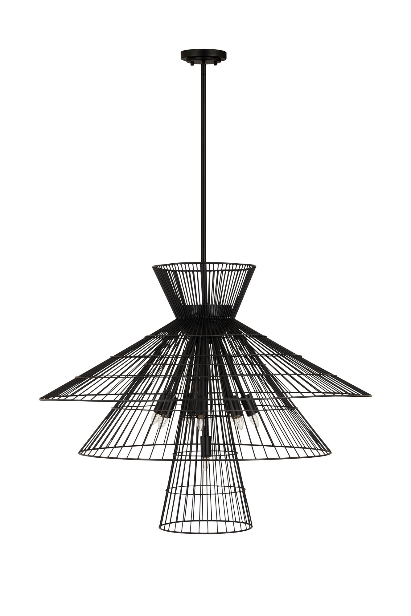 Image 7 Z-Lite 8 Light Chandelier in Matte Black Finish more views