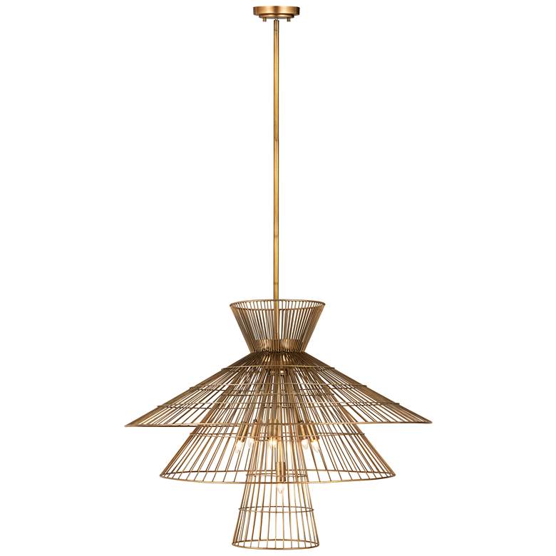 Image 1 Z-Lite 8 Light Chandelier in Rubbed Brass Finish