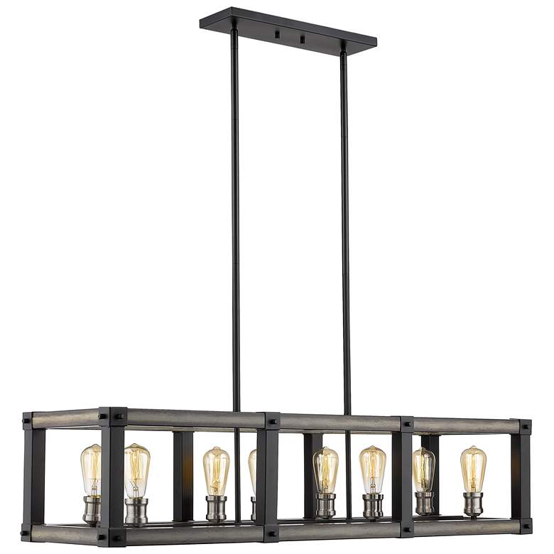 Image 1 Z-Lite 8 Light Island/Billiard in Ashen Barnboard Finish