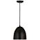 Z-Lite 9.5" Wide 1-Light Matte Black Finish Dome Pendant Light