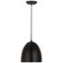 Z-Lite 9.5" Wide 1-Light Matte Black Finish Dome Pendant Light