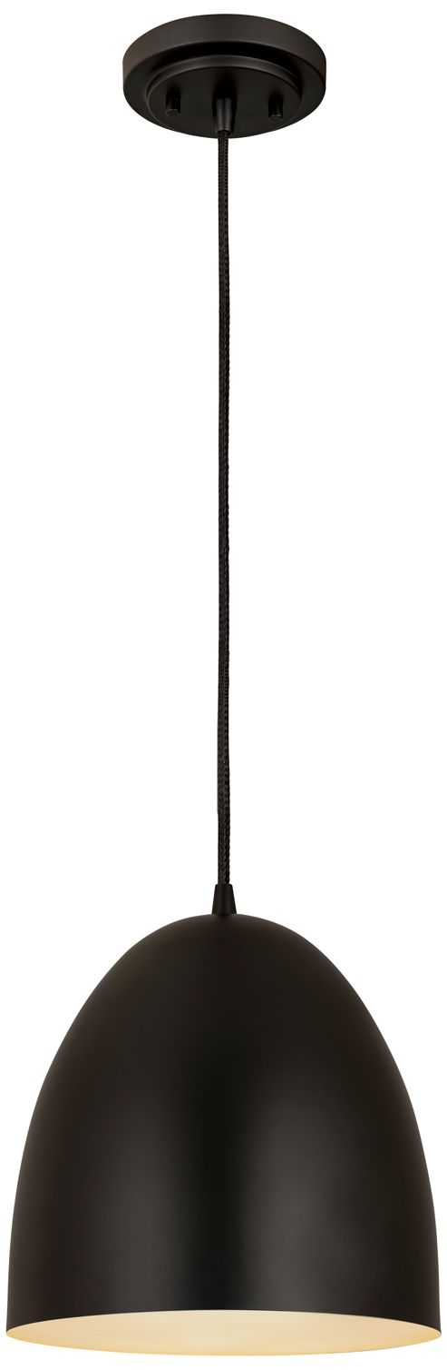 Image 4 Z-Lite 9.5" Wide 1-Light Matte Black Finish Dome Pendant Light more views