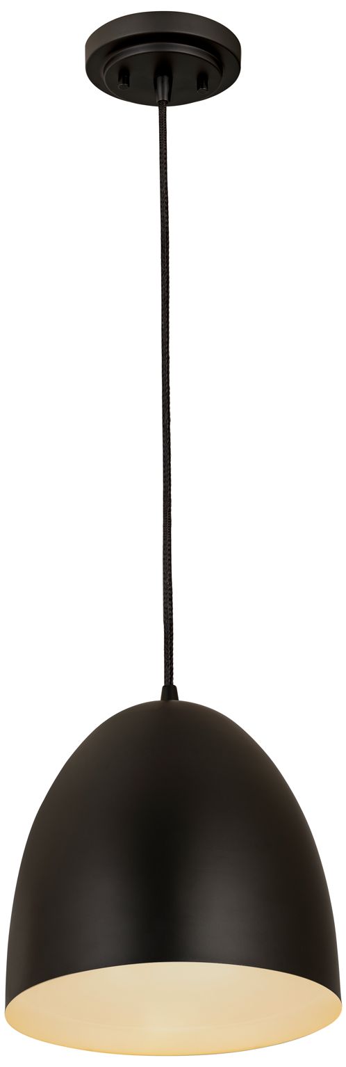 Image 5 Z-Lite 9.5" Wide 1-Light Matte Black Finish Dome Pendant Light more views