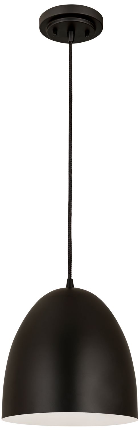 Image 7 Z-Lite 9.5" Wide 1-Light Matte Black Finish Dome Pendant Light more views