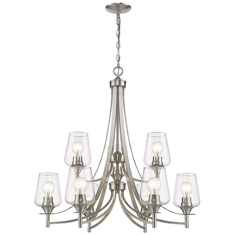 Image 1 Z-Lite 9 Light Chandelier in Brushed Nickel Finish