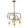 Z-Lite 9 Light Chandelier in Matte Black + Foundry Brass Finish