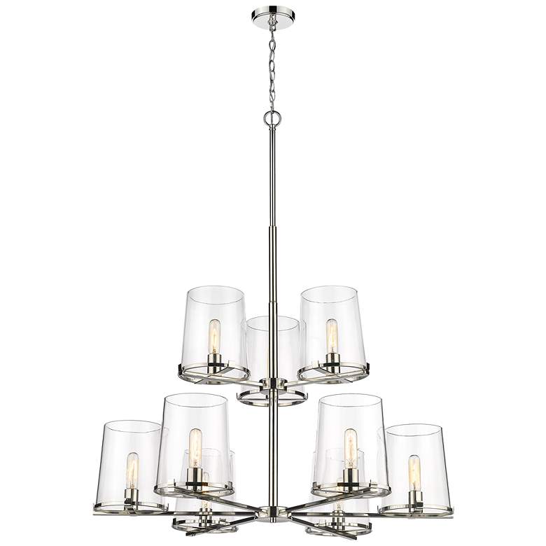 Image 1 Z-Lite 9 Light Chandelier in Polished Nickel Finish