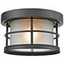 Z-Lite Additions 10" Wide Black with White Glass Outdoor Ceiling Light
