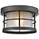 Z-Lite Additions 10" Wide Black with White Glass Outdoor Ceiling Light