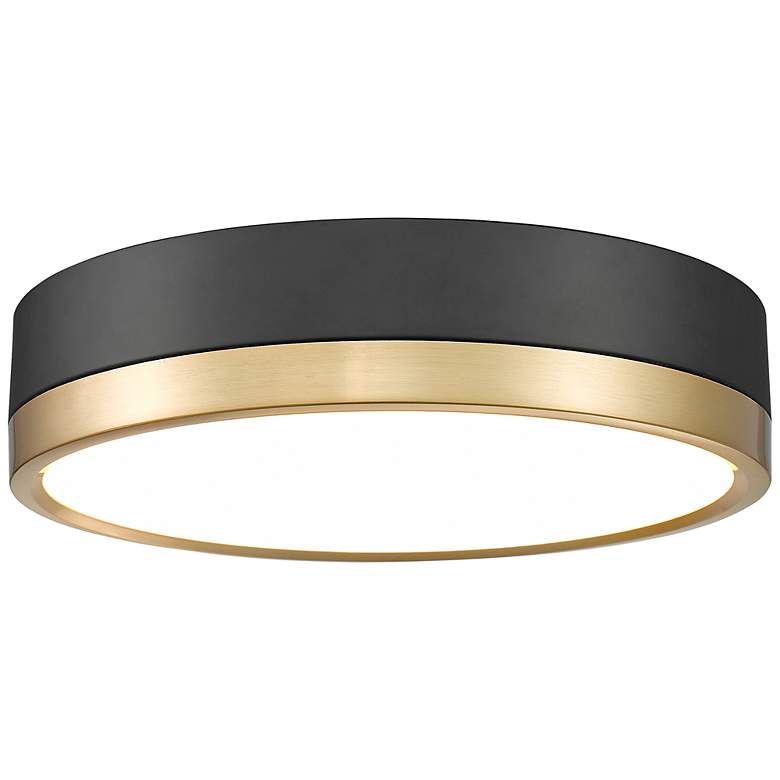 Image 3 Z-Lite Algar 12" Wide Matte Black and Modern Gold LED Ceiling Light