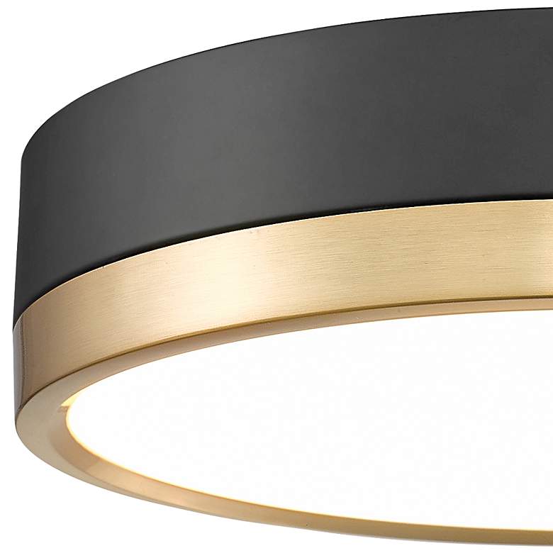 Image 4 Z-Lite Algar 12" Wide Matte Black and Modern Gold LED Ceiling Light more views