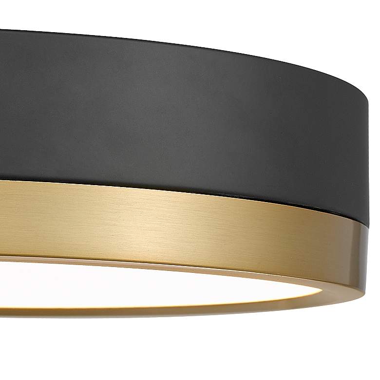 Image 5 Z-Lite Algar 12" Wide Matte Black and Modern Gold LED Ceiling Light more views
