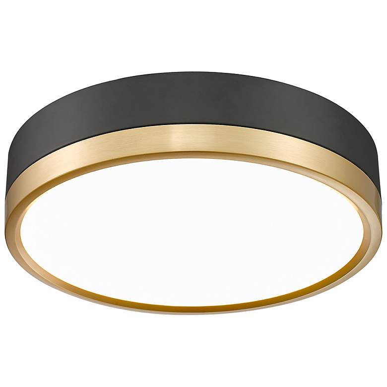 Image 6 Z-Lite Algar 12" Wide Matte Black and Modern Gold LED Ceiling Light more views