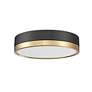 Z-Lite Algar 12" Wide Matte Black and Modern Gold LED Ceiling Light in scene