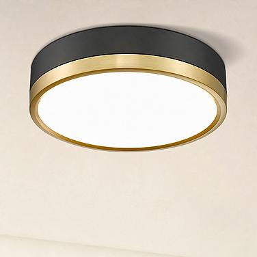 Z-Lite Algar 12" Wide Matte Black and Modern Gold LED Ceiling Light