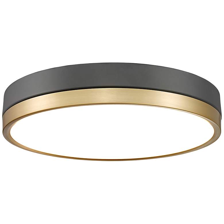 Image 3 Z-Lite Algar 16" Wide Matte Black and Modern Gold LED Ceiling Light