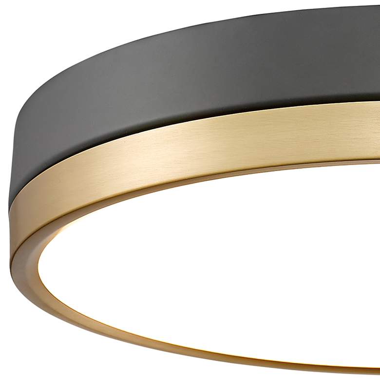 Image 4 Z-Lite Algar 16" Wide Matte Black and Modern Gold LED Ceiling Light more views