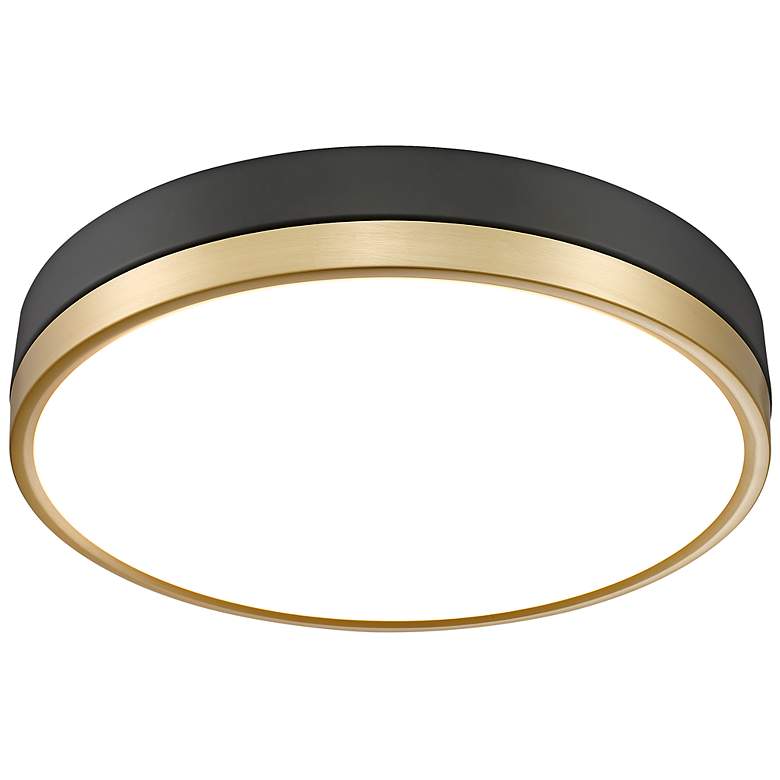 Image 6 Z-Lite Algar 16" Wide Matte Black and Modern Gold LED Ceiling Light more views