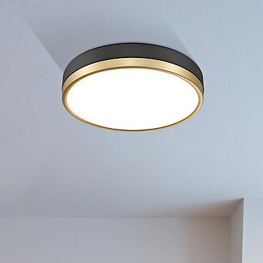Z-Lite Algar 16" Wide Matte Black and Modern Gold LED Ceiling Light