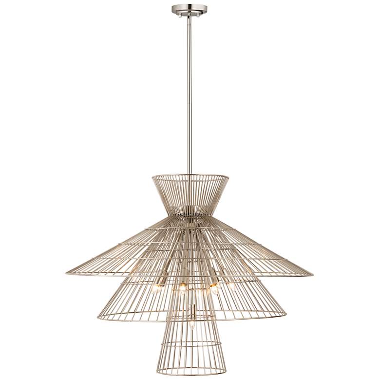 Image 1 Z-Lite Alito 35" Wide Polished Nickel 8-Light Chandelier