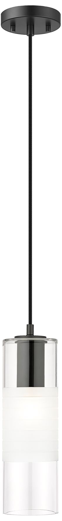 Z-Lite Alton 4 3/4" Wide Matte Black Cylinder Mini Pendant