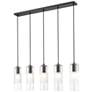 1_Z-Lite Alton 42" Wide Matte Black 5-Light Linear Pendant