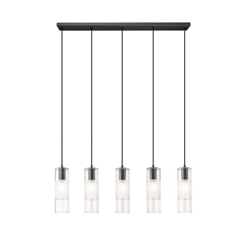 Image 4 Z-Lite Alton 42" Wide Matte Black 5-Light Linear Pendant more views