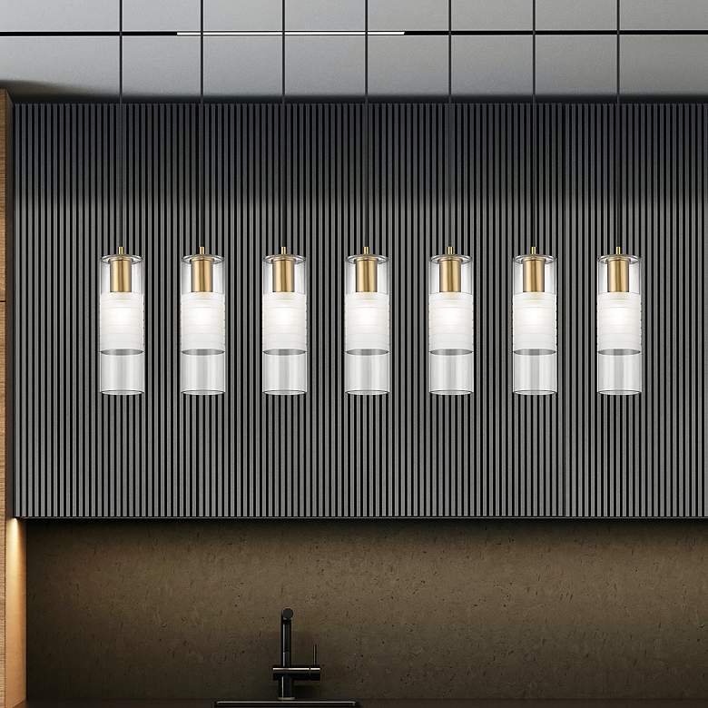 Image 1 Z-Lite Alton 54" Wide Modern Gold 7-Light Linear Pendant Chandelier