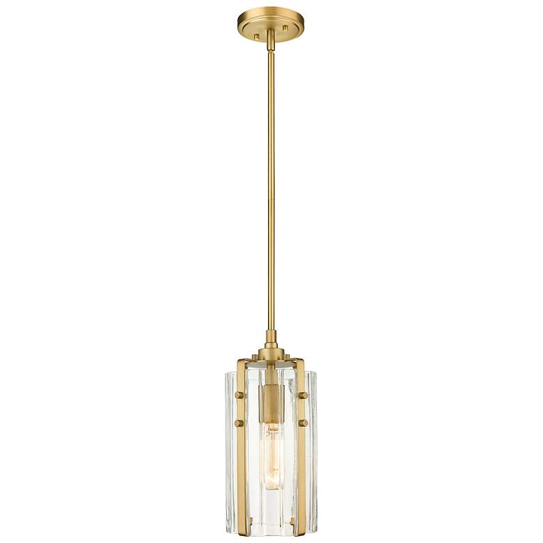 Image 1 Z-Lite Alverton 5 1/2" Wide Rubbed Brass Mini Pendant