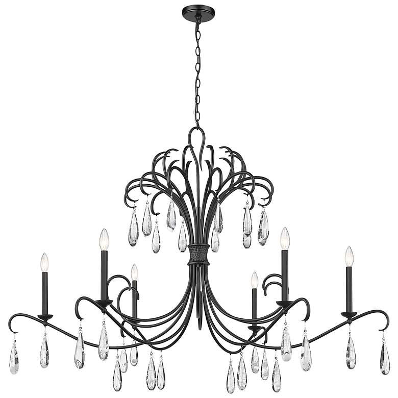 Image 2 Z-Lite Amara 58 3/4" Wide Matte Black 6-Light Chandelier