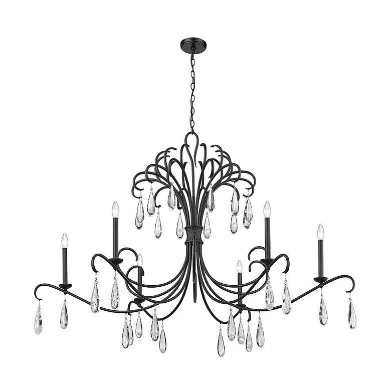Image 5 Z-Lite Amara 58 3/4" Wide Matte Black 6-Light Chandelier more views