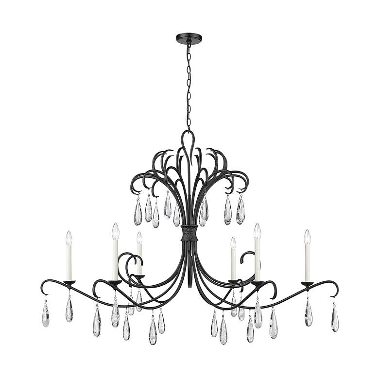 Image 6 Z-Lite Amara 58 3/4" Wide Matte Black 6-Light Chandelier more views