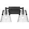 Z-Lite Analia 16 1/2" Wide Matte Black 2-Light Wall Sconce