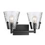 6_Z-Lite Analia 16 1/2" Wide Matte Black 2-Light Wall Sconce more views
